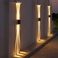 LED modern up-and-down wall lamp black aluminum outdoor indoor warm white anti-rust wall sconce