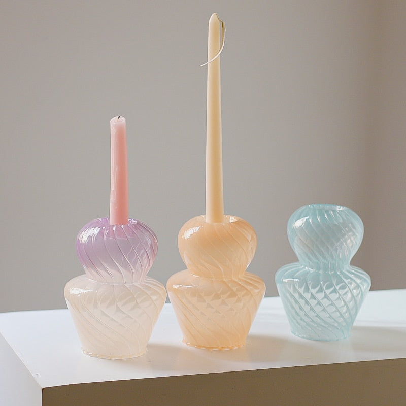 Swirl Glass Candle Holder & Vase