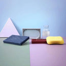 modern silicone soap dish soft glue punch-free bathroom soap holder with drain grooves non-slip design