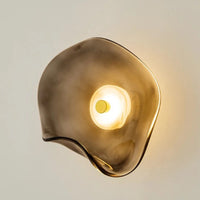 Halo Shade Sconce Japanese Retro Irregular Shape Glass Wall Lights Modern Nordic Bedroom Living Room Board Wall Lamp Entrance Lighting Home Decor LED