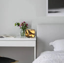 Stone cube lamp natural marble warm glow bedside modern decor light