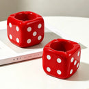 Glossy Red Square Dice Resin Ashtray Creative Cigarette Ash Container for Living Room Desk Bar Office Table Decor Accent-Letifly Lights and Decor