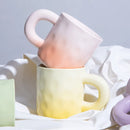 Ceramic gradient mug colorful ombré glaze coffee tea cup gift box