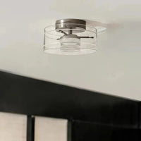 Letifly Lights & Decor - Luminary Drum LED Flush Mount Light - Modern circular ring ceiling light with ribbed diffuser and 3-color LED lighting