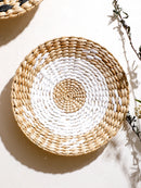 Seagrass wall decor boho handwoven natural rustic modern wall basket art