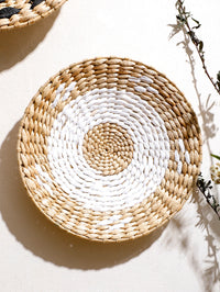 Seagrass wall decor boho handwoven natural rustic modern wall basket art