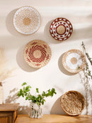 Seagrass wall decor boho handwoven natural rustic modern wall basket art