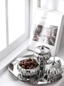 Radiance Ribbed Bowl Polished stainless steel ribbed bowl modern reflective noodle rice bowl