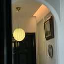 Pendant Light Striped Glass Globe Red Green Whimsical Modern Retro
