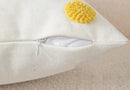 Floral embroidered cotton throw pillow cover daisy design cozy decorative cushion