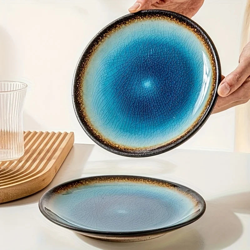 Lava Glaze Ceramic Dinner Plate