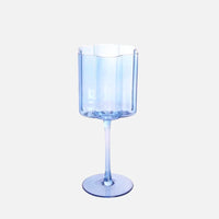 Wave Rim Glass Collection Colorful crystal glasses with wavy petal rim modern cocktail and wine glass 