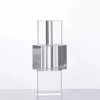 Glass block vase modern crystal geometric flower holder home décor