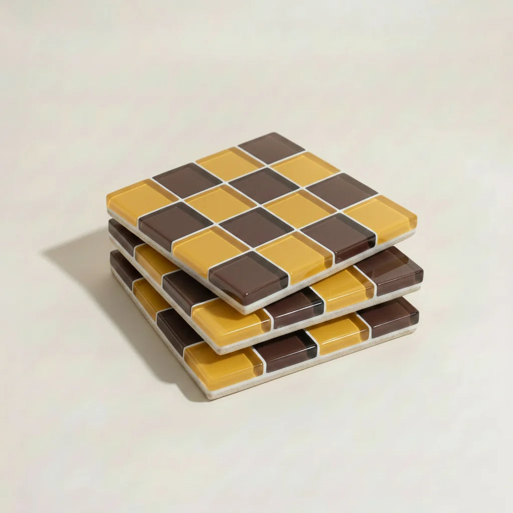 Pixel Vintage Tile Coasters