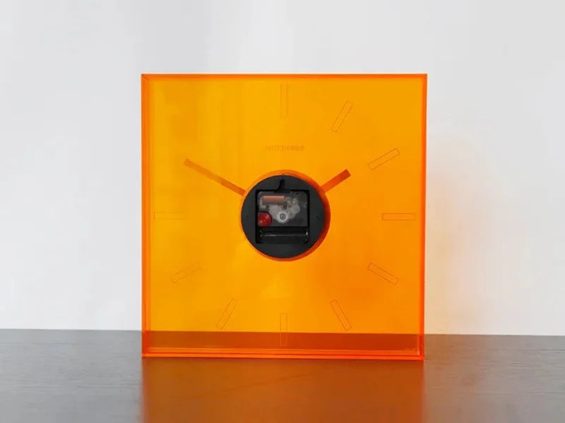 Modern Transparent Clock Klein Blue Wall Hanging Clock Timepiece for Bedroom Living Room Office Acrylic Square Wall Decor-Letifly Lights and Decor
