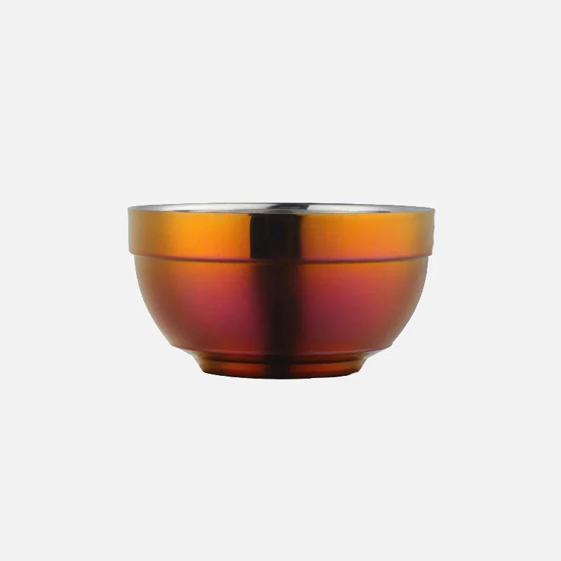 Small&Big Stainless Steel Chinese Rainbow Round Bowl Rice Soup Double Hot Insulation Container Noodle Bowl Kitchen Tableware-Letifly Lights and Decor