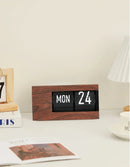 European Style Table Clocks with Calendar Mechanical Page Turning Clock Retro Desktop Clock for Home Living Room Office Decor-Letifly Lights and Decor