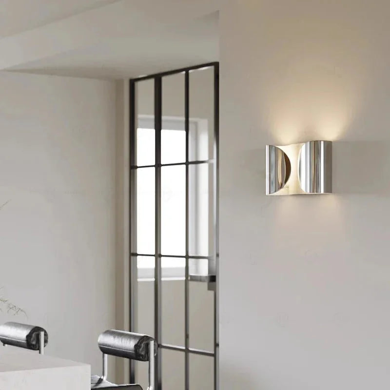 The Dichotomy Wall Light Modern wall light metal chrome black gold white dual glow contemporary lighting