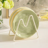 Luna Creme Pastel ceramic snack plates wavy edge hand-glazed modern dish set