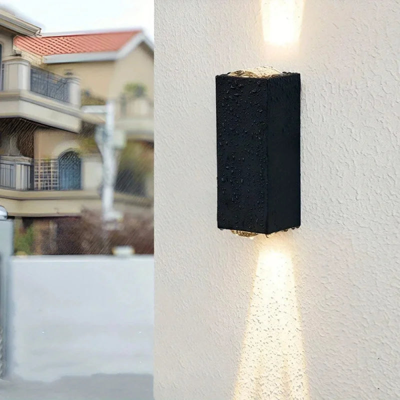 LED modern up-and-down wall lamp black aluminum outdoor indoor warm white anti-rust wall sconce