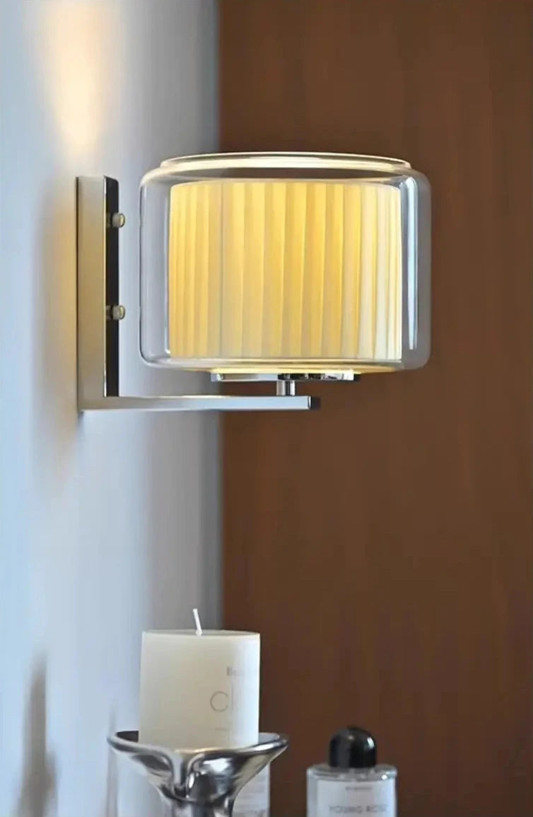 Medieval Bauhaus Bedroom Bedside Wall Lamps Fabric Glass Lamp LED Spanish Light Luxury Living Room Corridor Aisle Wall Lights-Letifly Lights and Decor