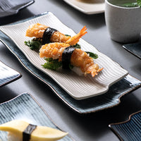 Japanese-style Sushi Plate Rectangular Ceramic Sashimi Flat Plate Creative Tableware Irregular Long Commercial Japanese Plate-Letifly Lights and Decor
