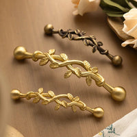 Santaya Brushed Brass Handles Vine-shaped for Kitchen Cabinets Bedroom Wardrobe Drawer Knobs and Furniture Handle-Letifly Lights and Decor