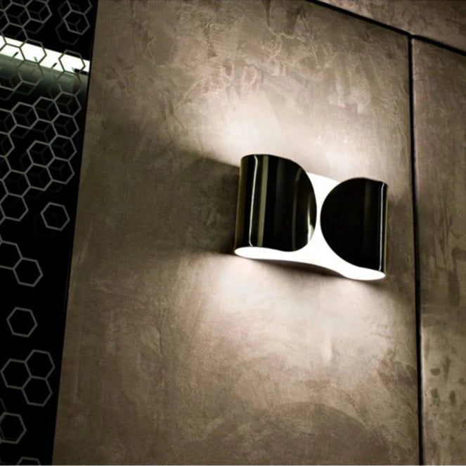 The Dichotomy Wall Light Modern wall light metal chrome black gold white dual glow contemporary lighting