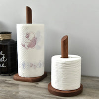Creative Walnut Tissue Storage Rack Kitchen Vertical Roll Paper Holder Plastic Wrap Shelf Household Storage Ornament Decoration-Letifly Lights and Decor