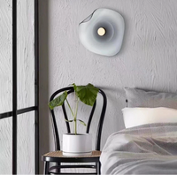 Halo Shade Sconce Japanese Retro Irregular Shape Glass Wall Lights Modern Nordic Bedroom Living Room Board Wall Lamp Entrance Lighting Home Decor LED
