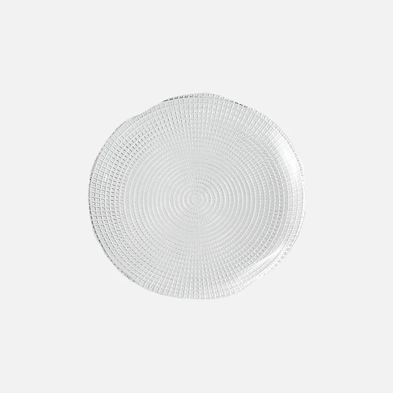 Creative Transparent Glass Western Food Plate Kitchen Tableware Living Room Home Coffee Table Dried Fruit Snacks Display Tray-Letifly Lights and Decor