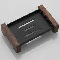 Foundry Soap Dock Modern wooden and metal soap dish black minimalist bathroom soap holder