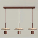 Forest Canopy Travertine pendant light, natural stone and wood kitchen island chandelier, luxury marble dining bedroom bedside aisle hanging lamp