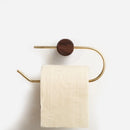 Wood Toilet Paper Holder No Drill Kitchen Storage Brass Towel Hanger Bathroom Accessories Self-Adhesive Wall Mounted Tissue Rack-Letifly Lights and Decor