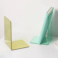 Acrylic bookends colorful modern L-shaped desk organizer