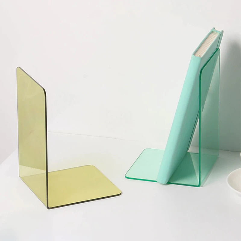 Acrylic bookends colorful modern L-shaped desk organizer