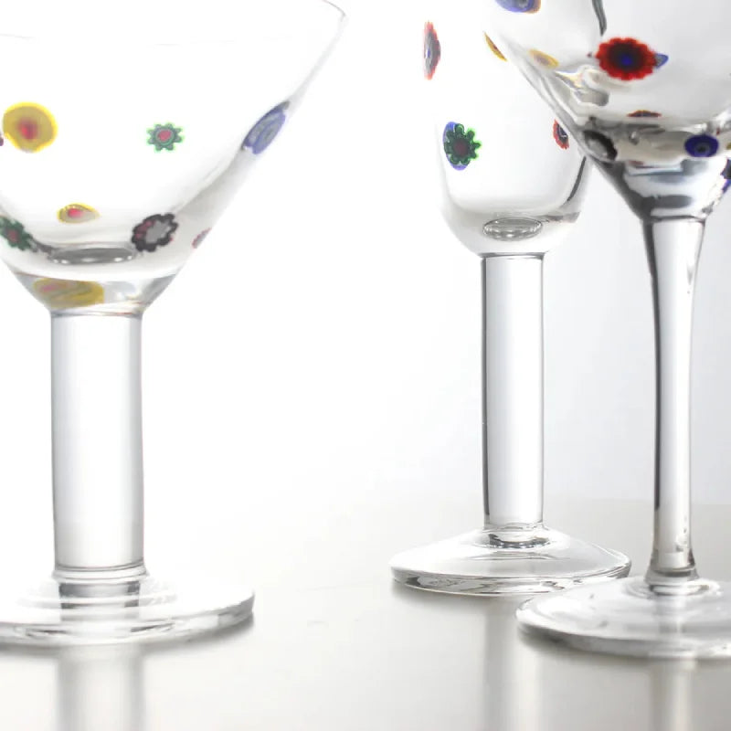1 Piece Polka Kaleidoscope Handmade Decals Glass Cocktail Glass Goblet Champagne Glass Martini Glass Wine Glass-Letifly Lights and Decor