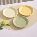 Luna Creme Pastel ceramic snack plates wavy edge hand-glazed modern dish set