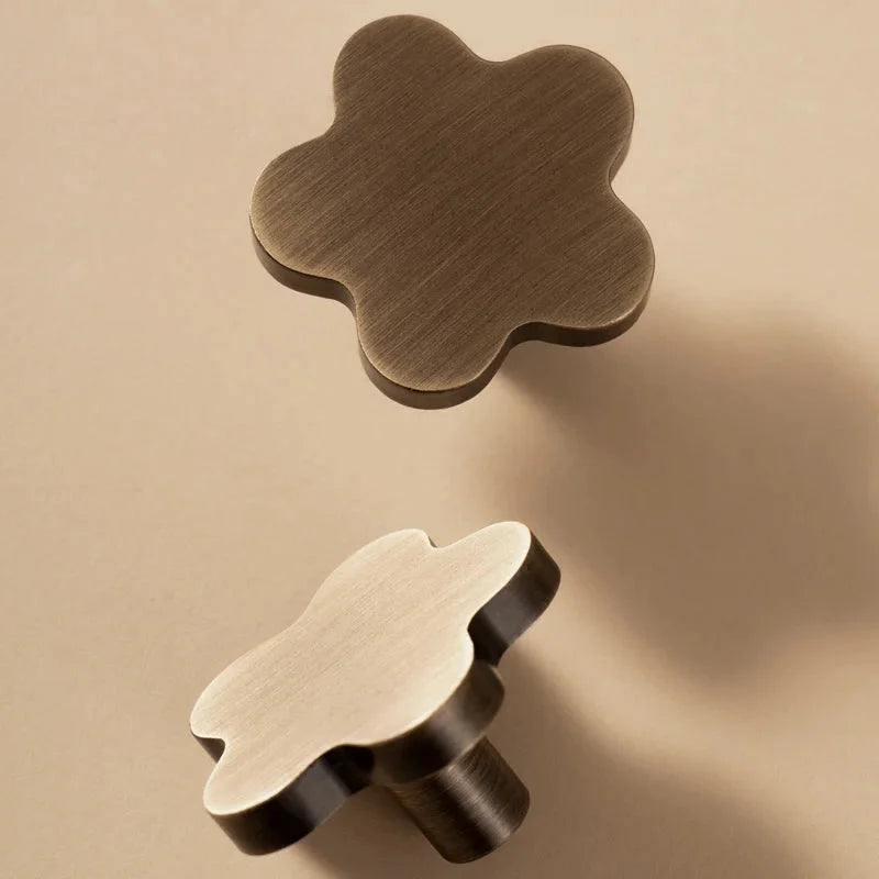 Solid Antique Brass Brushed Handle Animal Design Bear/Heart/Star Children's Room Drawer Knob Kitchen Cabinet Pulls-Letifly Lights and Decor