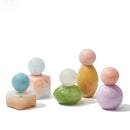 Pastel colored glass bud vase sealed lid sculptural aromatherapy flower diffuser container