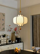 Retro Fabric Lampshade Pendant Light Japan Circular LED for Room Dining Table Apartment Wooden Ball Lighting Fixtures E27-Letifly Lights and Decor