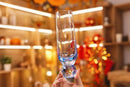 Champagne flute crystal glass colorful gradient faceted orb base modern celebration glass