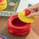 Colorful Ceramic Ashtray Living Room Desktop Fly Ash Storage Box Irregular Circular Ashtray Home Decoration Accessories Ashtray-Letifly Lights and Decor