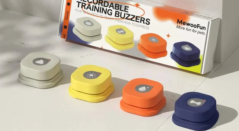 Training buttons set recordable talking dog buttons rubber mat colorful pet communication tool