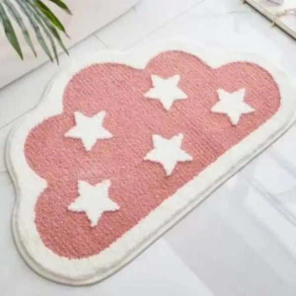 Plush Bath Mat Soft Anti-Slip Absorbent Waterproof with Playful Design