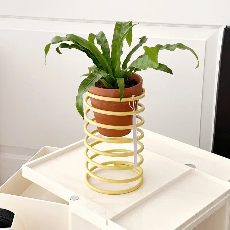 plant stand hanger Spring Wire Planter Stand: Elegant Stainless Steel Holder for Plants – Letifly Lights & Decor