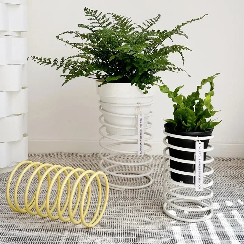 floor plant stand indoor wire Spring Wire Planter Stand: Elegant Stainless Steel Holder for Plants