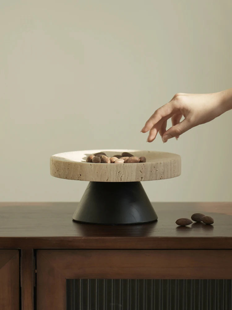 travertine marble pedestal tray marble elevated display tray