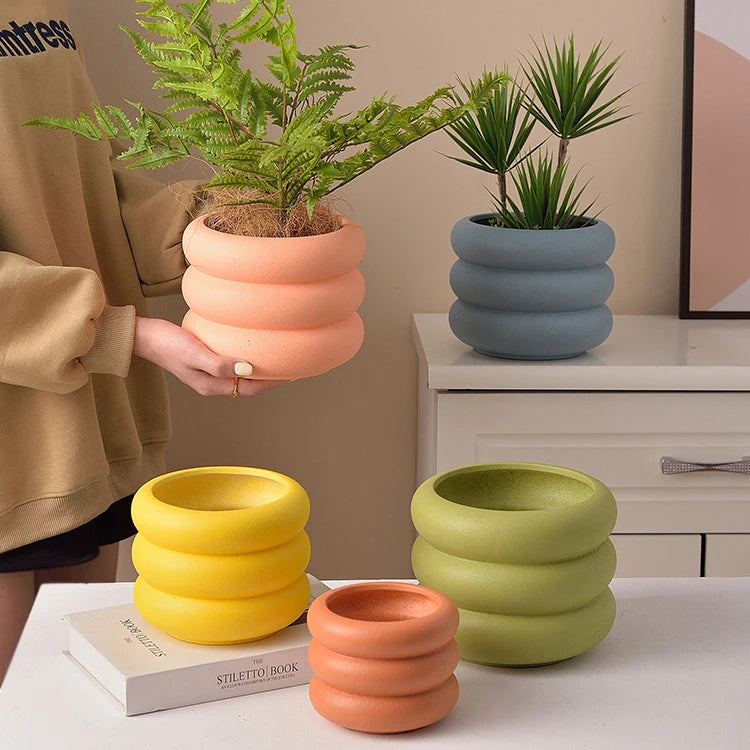 Textured Colorful Rounds Bubble Planter Pot – Letifly Lights & Decor