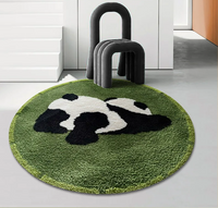 Round plush rug panda bunny fluffy cozy durable bedroom floor mat home décor